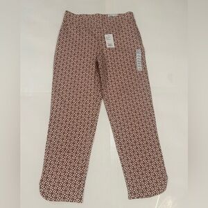 Croft & Barrow Effortless Stretch Pant Women’s 8 Ankle Red Geometric Pockets